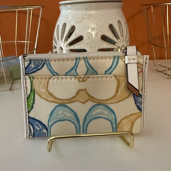 COACH Scribble Logo Print Canvas Skinny Wallet(NWOT) - Picture 3 of 8